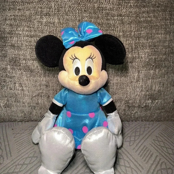 TY Beanie Buddy - Disney Sparkle - MINNIE MOUSE (Teal) (Medium - 14 inch) -MWMTs - Picture 1 of 3